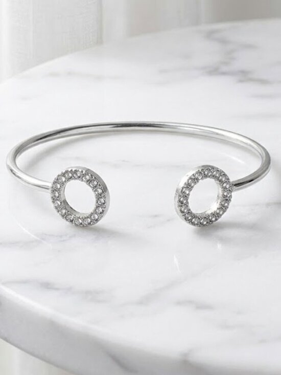 Elizabeth Besich Jewelry - Ladies Silver Round Bangle Bracelet